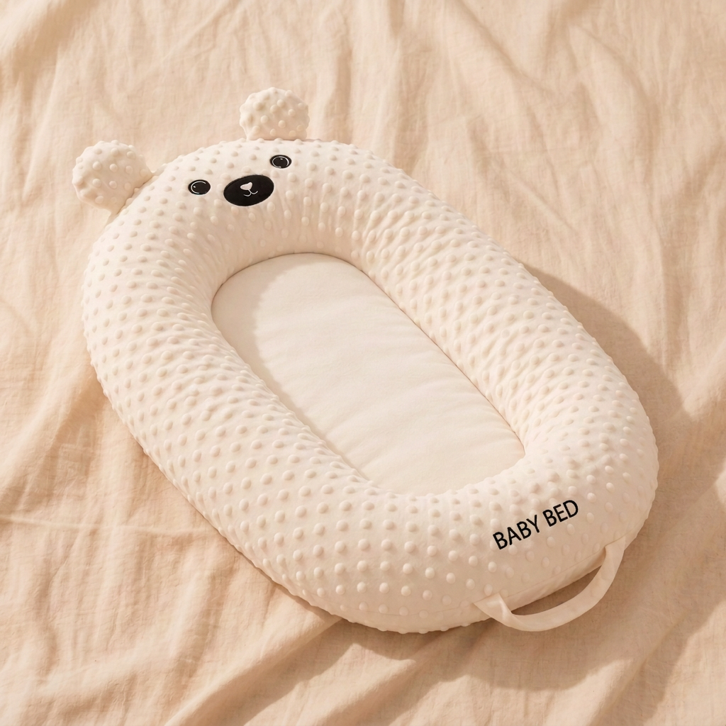 Baby Support Cushion – Cream Bear-Ear Design