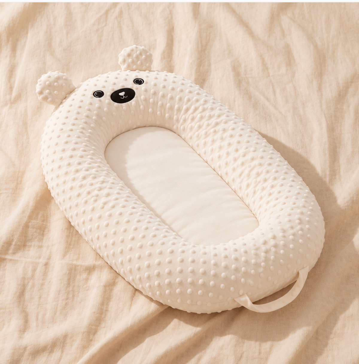 Baby Support Cushion – Cream Bear-Ear Design