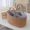 Cotton rope baby diaper caddy organiser in natural tan
