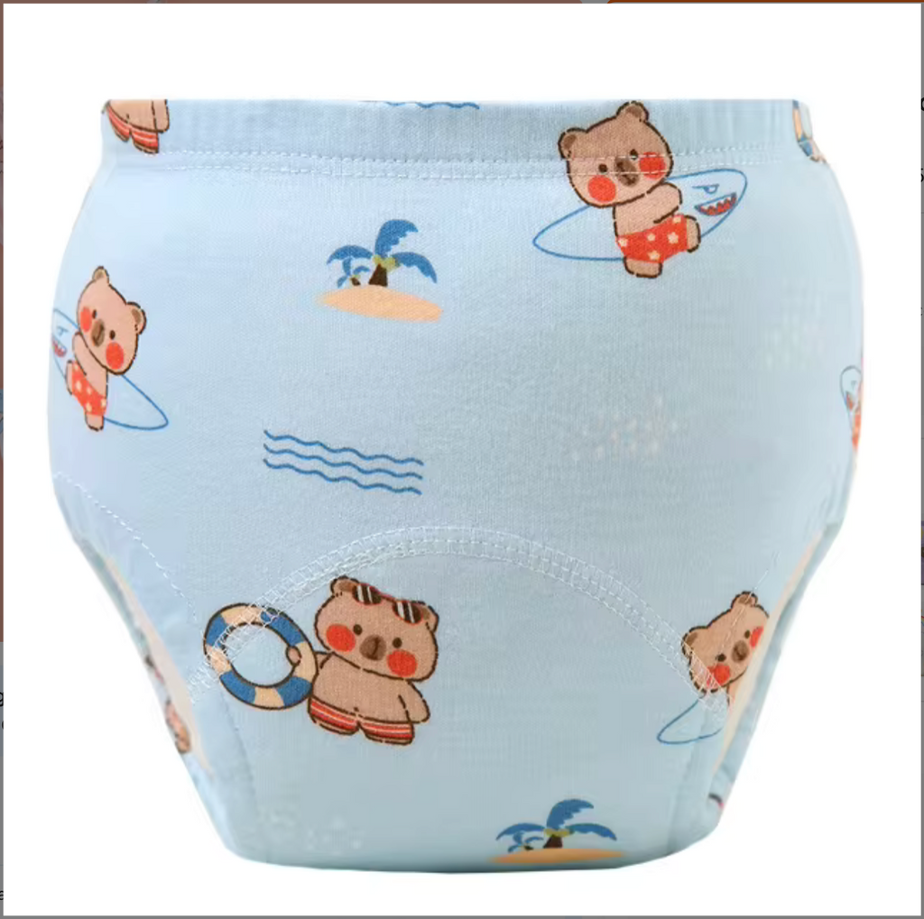 Training pants - blue beach bear pattern