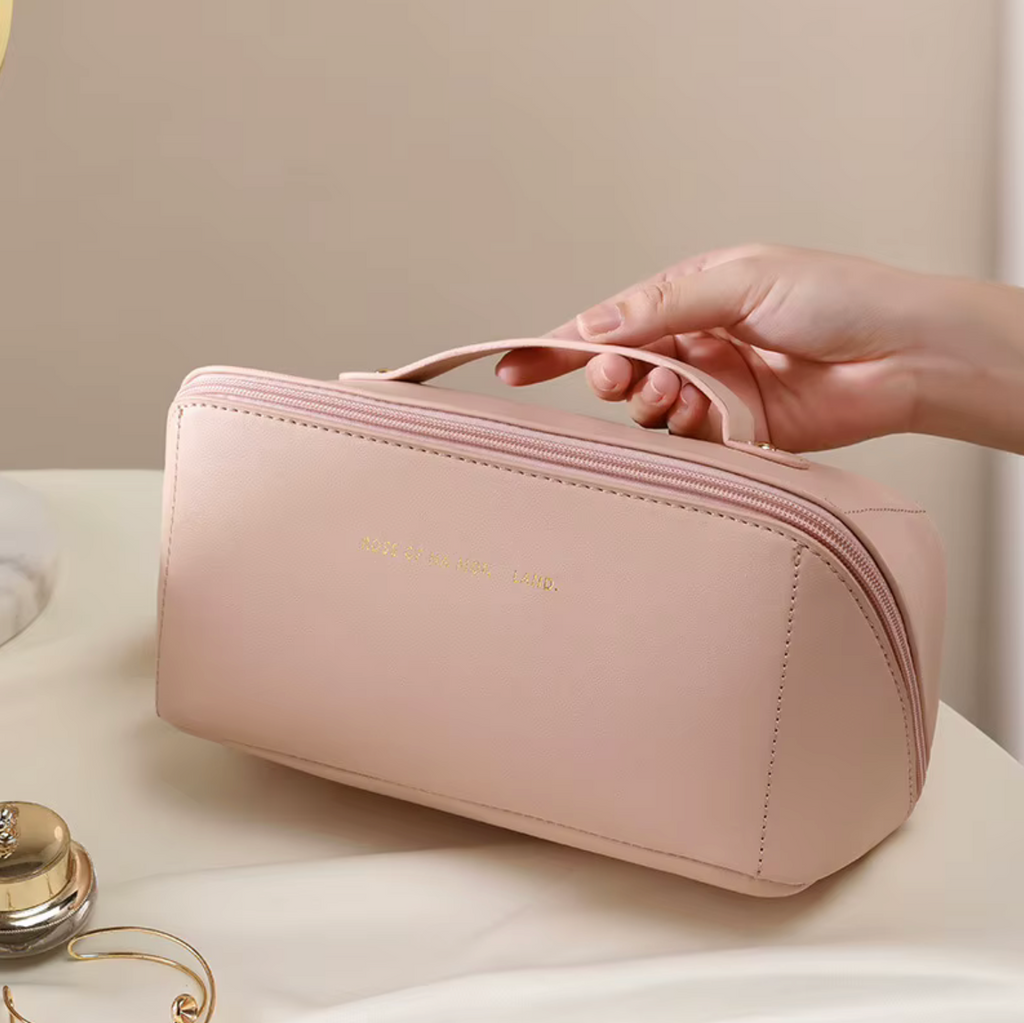 180° Flat-Lay Cosmetic Bag - Milkshake Pink