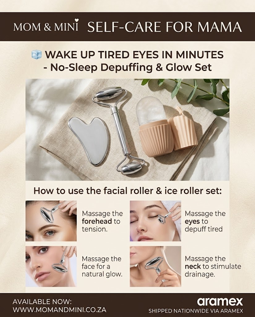 Mom and Mini Self-Care for Mama - Wake Up Tired Eyes in Minutes - No-Sleep Depuffing & Glow Set