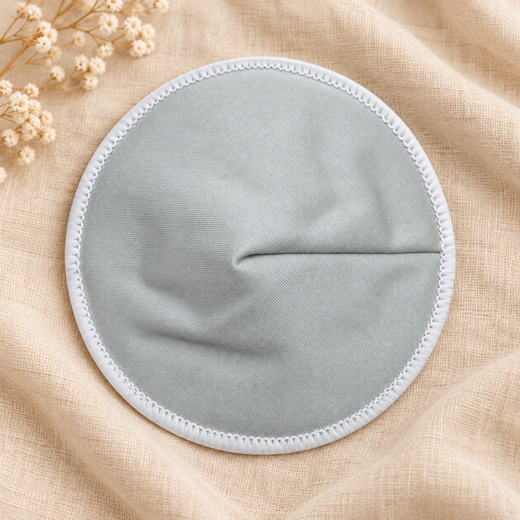 Reusable breast pad - sage grey fabric close-up