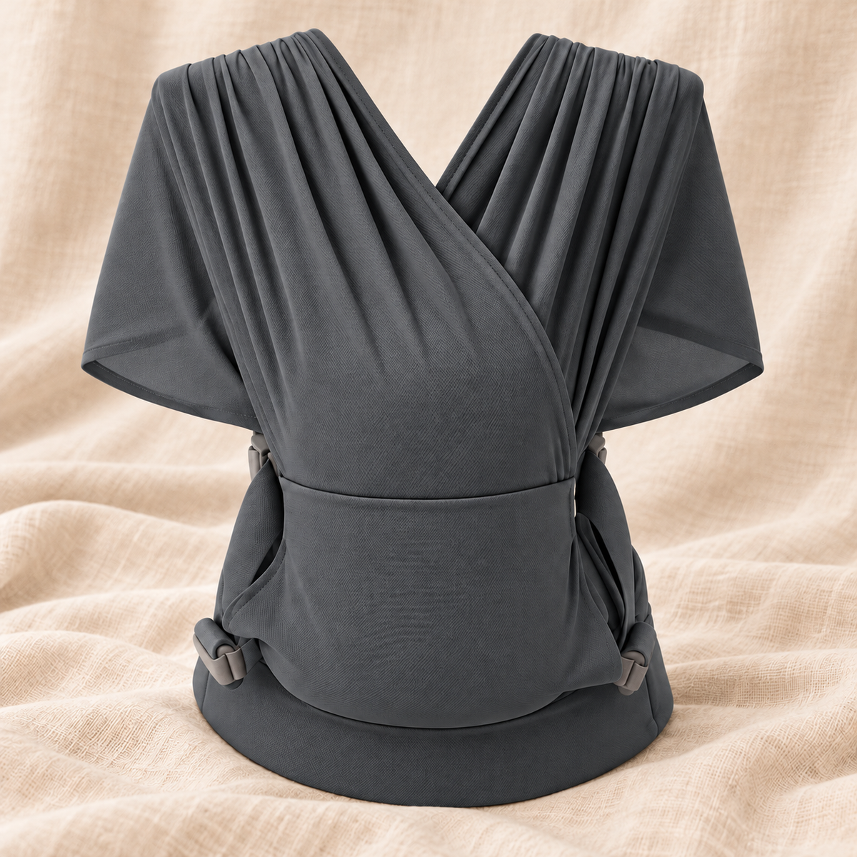 Baby wrap carrier in charcoal grey